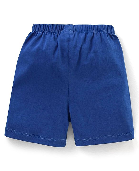 Babyhug Cotton Mid Thigh Length Shorts Striped & Stars Printed Pack of 3 - Grey & Blue