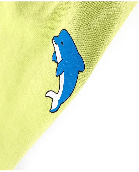 Babyhug Cotton Mid Thigh Length Shorts Stripes & Dolphin Print Pack of 3- Green & Blue
