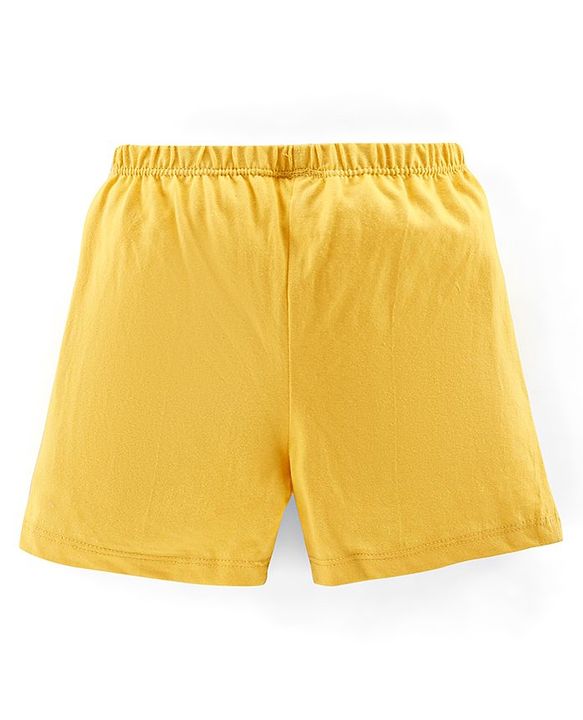 Babyhug Cotton Mid Thigh Length Shorts Number Print Pack of 3 - Yellow Black  &  Blue