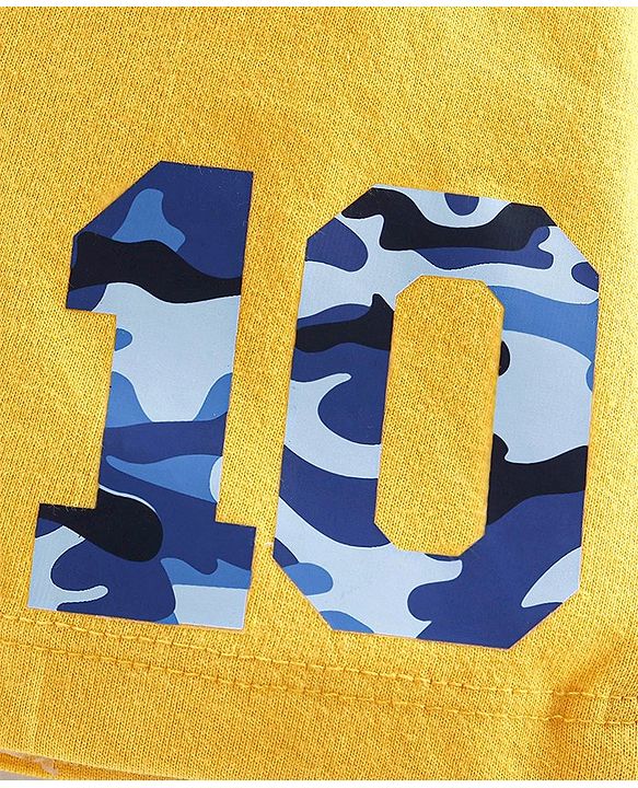 Babyhug Cotton Mid Thigh Length Shorts Number Print Pack of 3 - Yellow Black  &  Blue