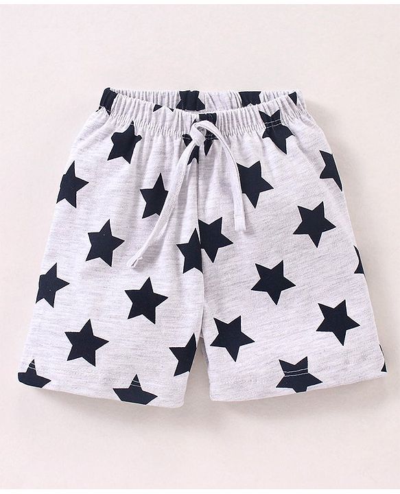 Babyhug Cotton  Mid Thigh Length Shorts Striped Pack of 2 - Red & Grey