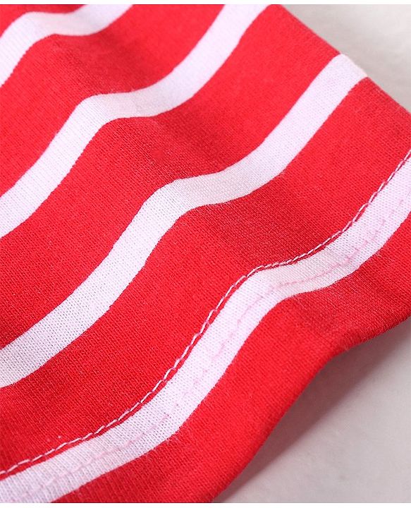 Babyhug Cotton  Mid Thigh Length Shorts Striped Pack of 2 - Red & Grey