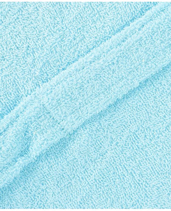 Babyhug  Terry Full Sleeves Hooded Bath Robe Dog  Embroidered - Blue