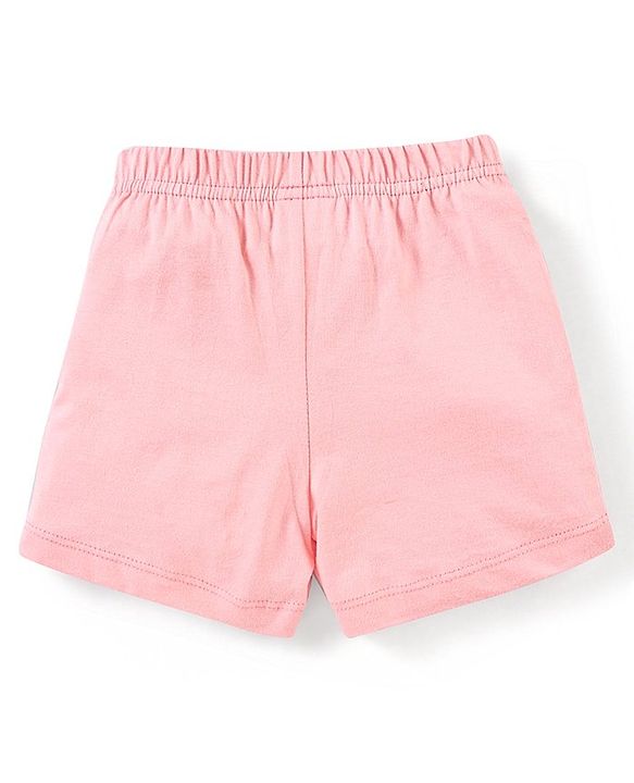 Babyhug Cotton Mid Thigh Length Shorts Polka Dots & Cherry Printed Pack of 3 - Pink White & Peach
