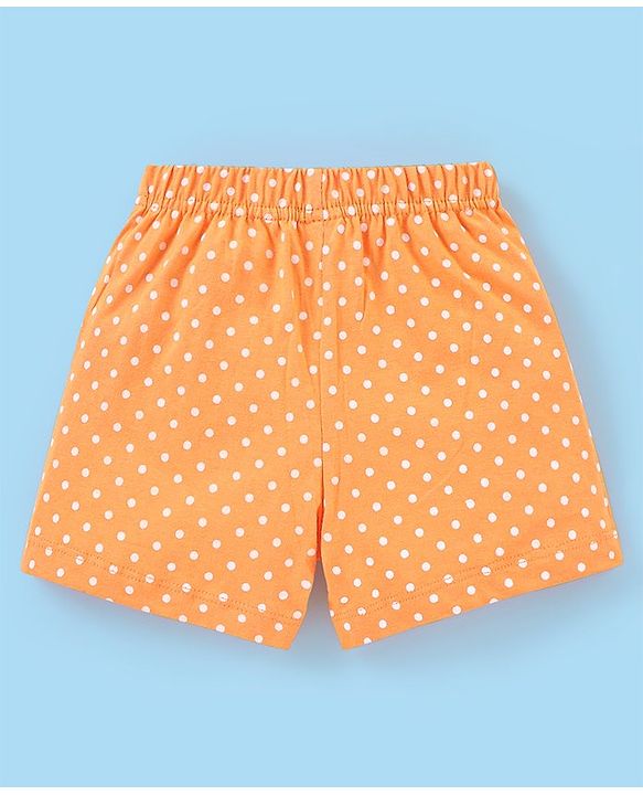 Babyhug Cotton Knit Mid Thigh Shorts Polka Dots & Floral Print Pack Of 2 - Yellow & Orange