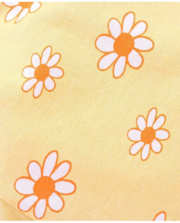 Babyhug Cotton Knit Mid Thigh Shorts Polka Dots & Floral Print Pack Of 2 - Yellow & Orange