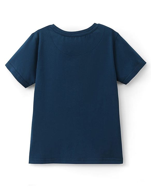 Pine Kids 100% Cotton Knit Half Sleeves Bio Washed T-Shirt Street Theme Print - Blue