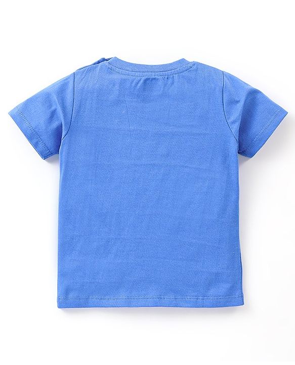 Babyhug Cotton Half Sleeves Night Suit Shark Print - Blue
