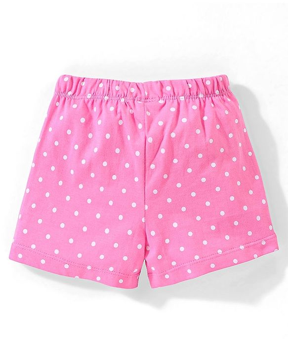 Babyhug Cotton Knit Half Sleeves Night Suit With Ice Cream Print - Yellow & Pink