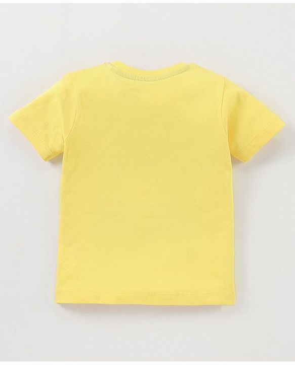 Babyhug Cotton Jersey Half Sleeves T-Shirt Text Printed - Yellow