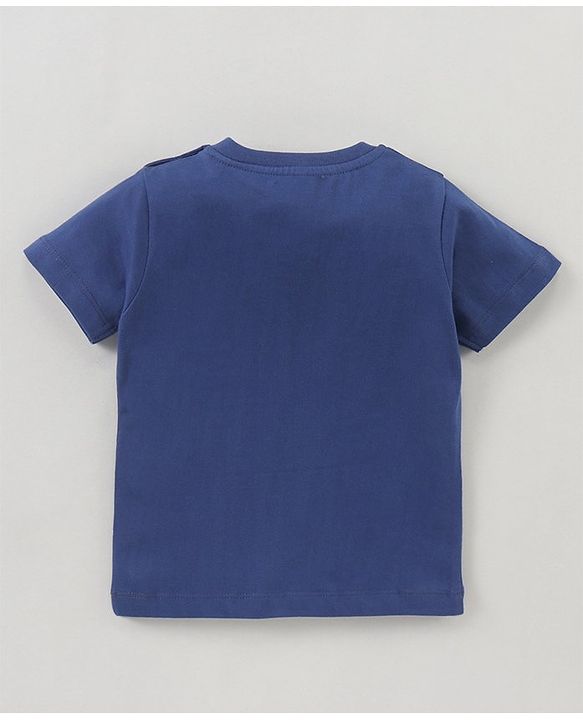 Babyhug Cotton Half Sleeves Text Print T-Shirt - Blue