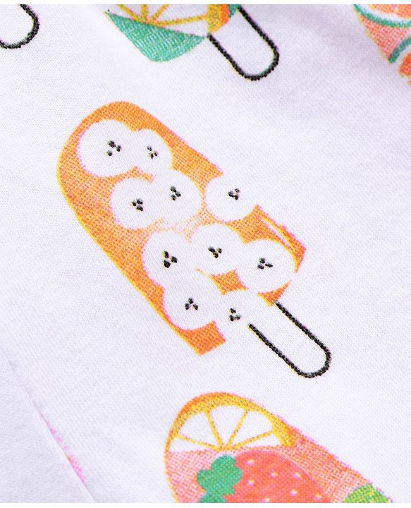 Babyhug Cotton Mid Thigh Length Fuits Printed Shorts - White