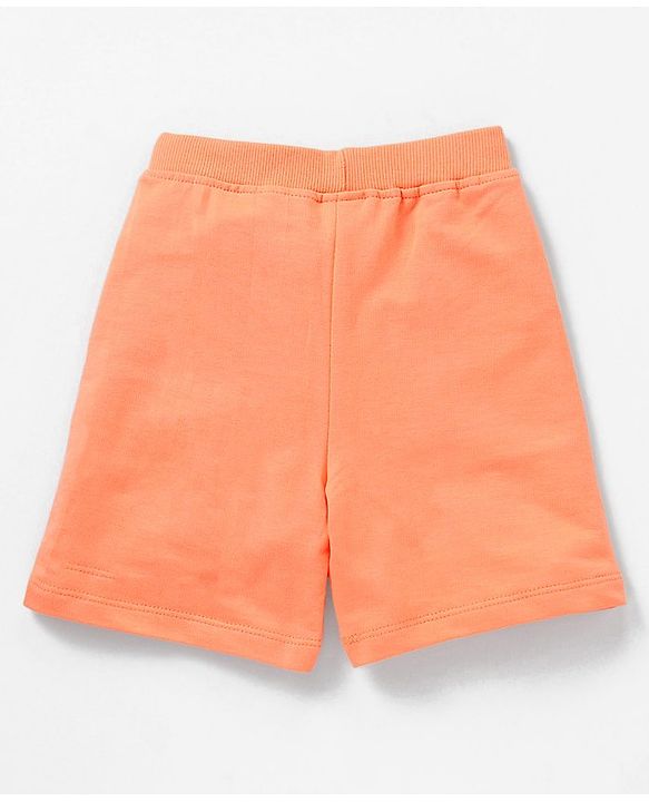 Babyhug Knee Length Cotton Knit Panda Print Shorts - Orange