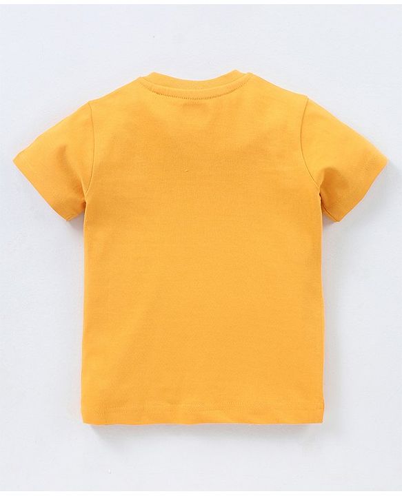 Babyhug Cotton Half Sleeves T-Shirt Aeroplane Print - Yellow