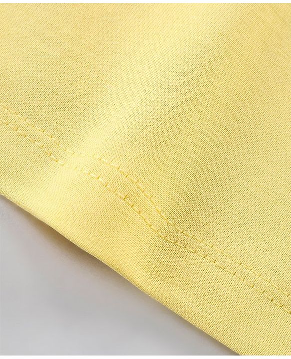 Babyhug Cotton Knit Full Sleeves Night Suit Stripes & Bunny Print - Yellow