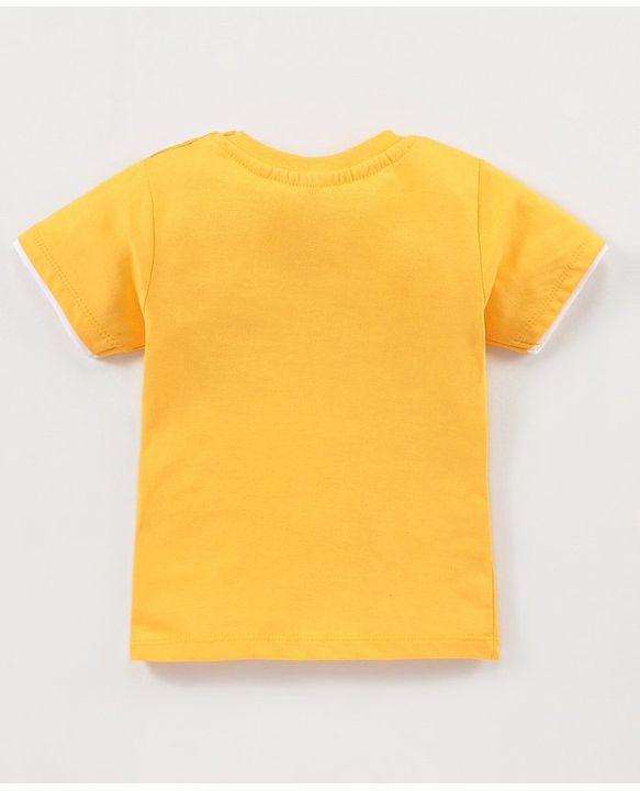 Babyhug Cotton Jersey Half Sleeves T-Shirt Text Printed - Yellow