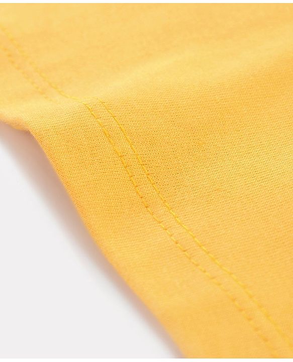 Babyhug Cotton Jersey Half Sleeves T-Shirt Text Printed - Yellow