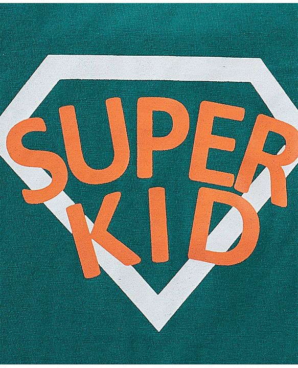 Babyhug Cotton Jersey Knit Full Sleeves T-Shirt with Text Print - Teal
