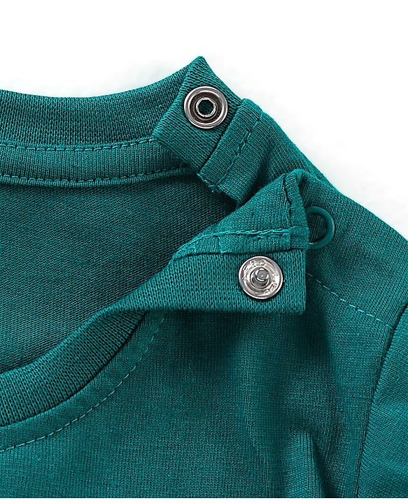 Babyhug Cotton Jersey Knit Full Sleeves T-Shirt with Text Print - Teal