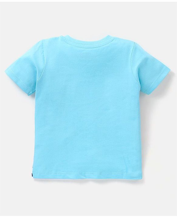Babyhug Half Sleeves Cotton Striped T-Shirt - Blue White