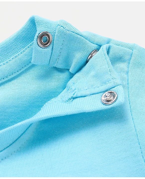 Babyhug Half Sleeves Cotton Striped T-Shirt - Blue White