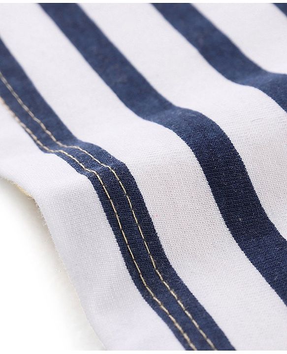 Babyhug Cotton Jersey Knit Half Sleeves Striped T-Shirt - Yellow & White