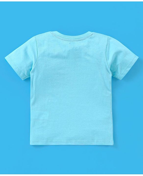 Babyhug Cotton Half Sleeves T-Shirt Dino & Stripes Print Pack of 3 -Blue & Green