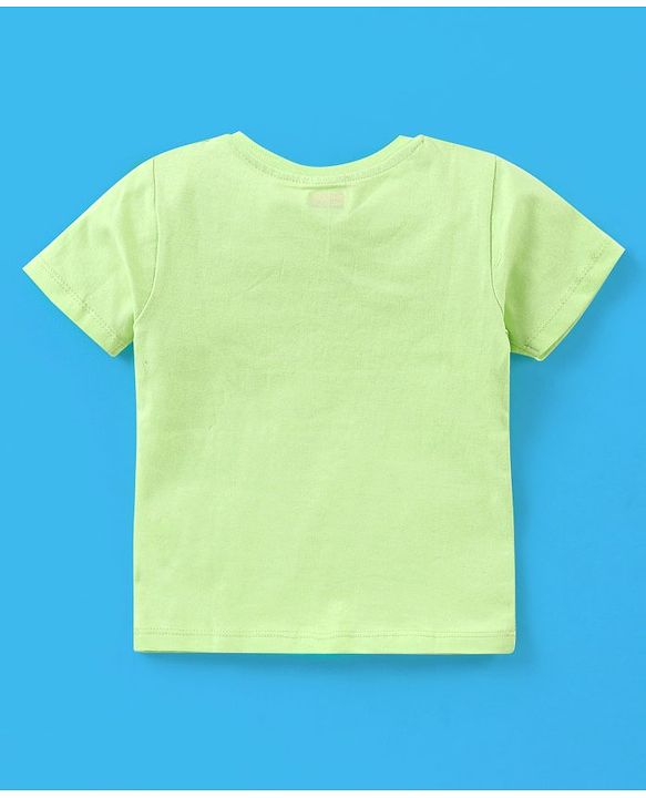 Babyhug Cotton Half Sleeves T-Shirt Dino & Stripes Print Pack of 3 -Blue & Green