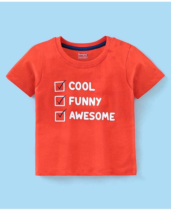Babyhug Cotton Half Sleeves T-Shirt Text & Stripes Print Pack of 3 -Blue & Red