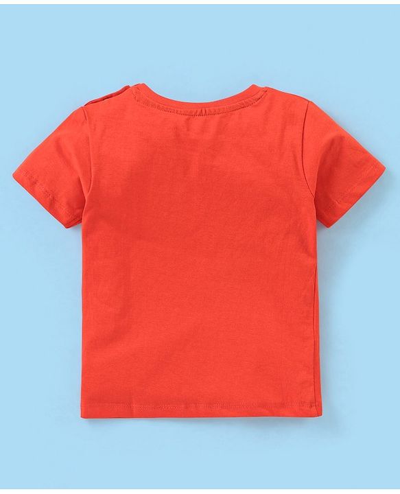 Babyhug Cotton Half Sleeves T-Shirt Text & Stripes Print Pack of 3 -Blue & Red