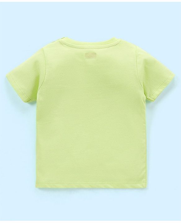 Babyhug Cotton Knit Half Sleeves Striped T-Shirt Lion Print Pack of 3 - Green & Purple