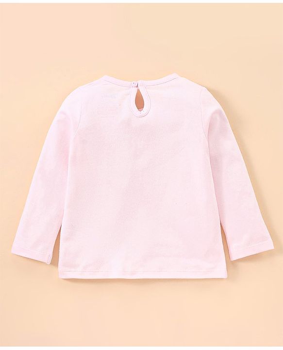 Babyhug Cotton Full Sleeves Night Suit Bambi Print- Peach