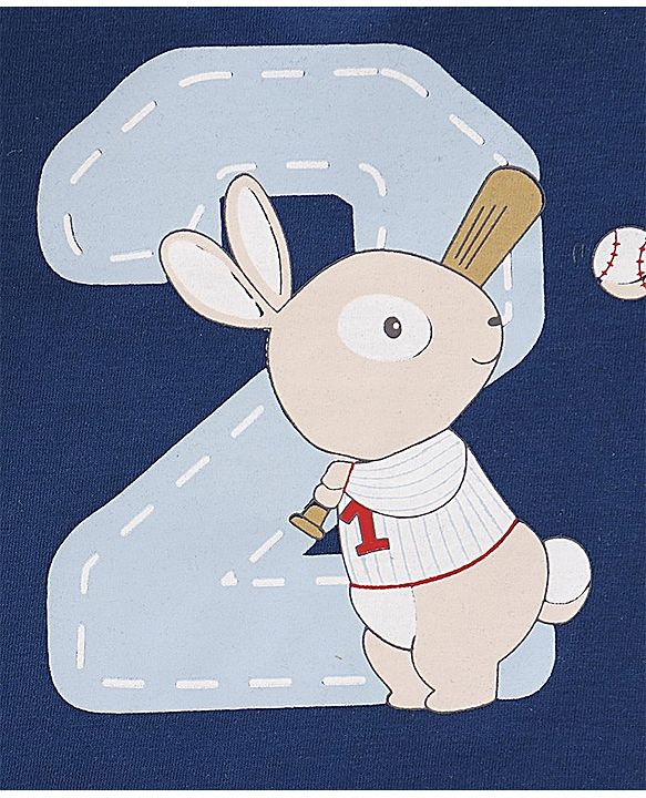 Babyhug Cotton Knit Half Sleeves T-Shirts Stripes & Baseball Print Pack of 3 - Blue White & Yellow