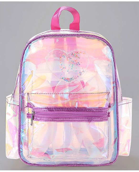 Pine Kids Fashion Backpacks Free Size Heart Design- Purple