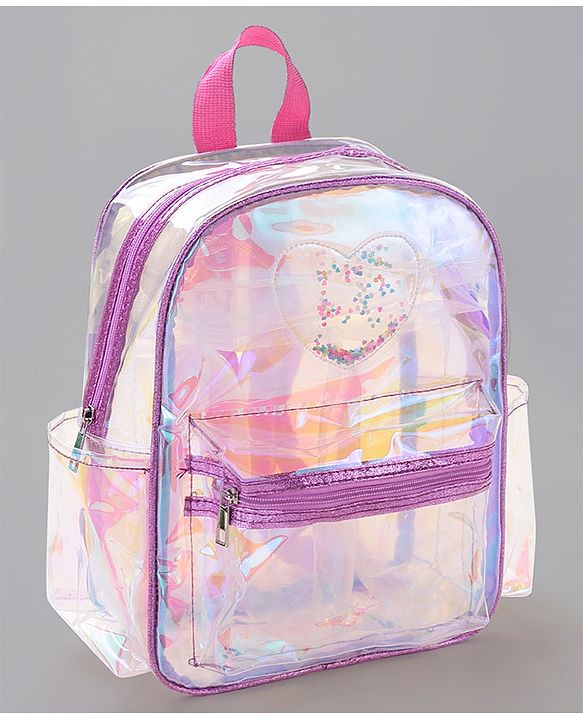 Pine Kids Fashion Backpacks Free Size Heart Design- Purple