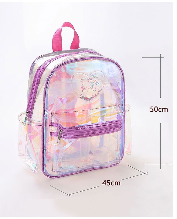 Pine Kids Fashion Backpacks Free Size Heart Design- Purple