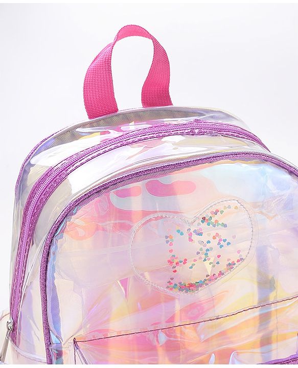 Pine Kids Fashion Backpacks Free Size Heart Design- Purple