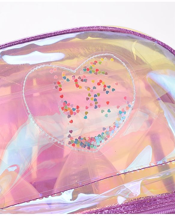 Pine Kids Fashion Backpacks Free Size Heart Design- Purple