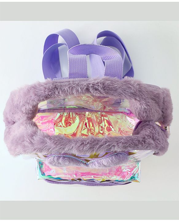 Pine Kids Free Size Fashion Backpack With Heart Applique - Purple