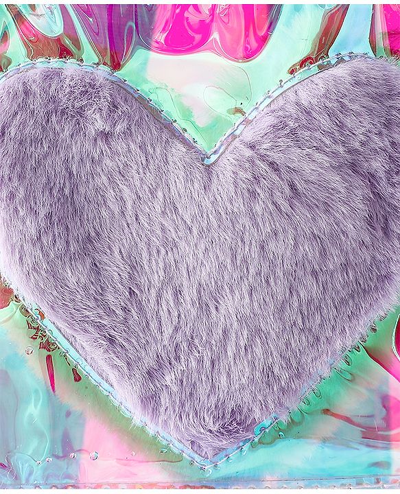 Pine Kids Free Size Fashion Backpack With Heart Applique - Purple