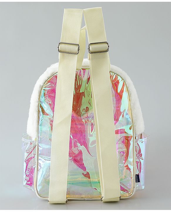 Pine Kids Free Size Fashion Backpack With Heart Applique - White