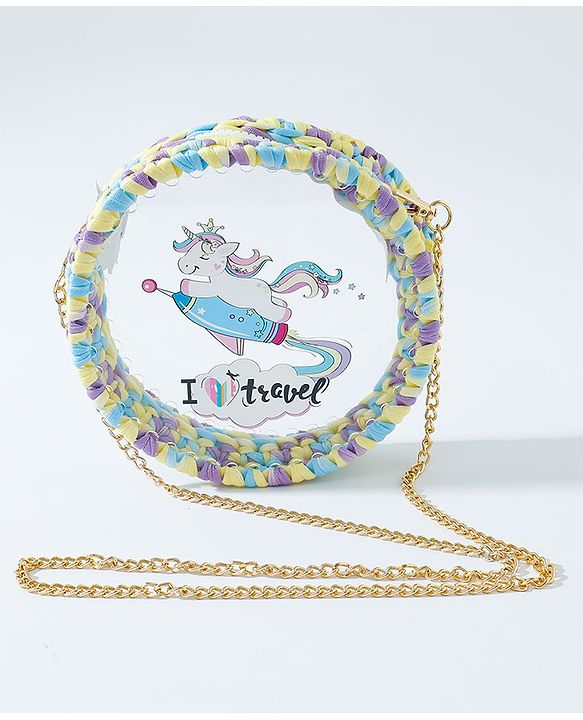 Babyhug Sling Bag Unicorn Print- Multicolor