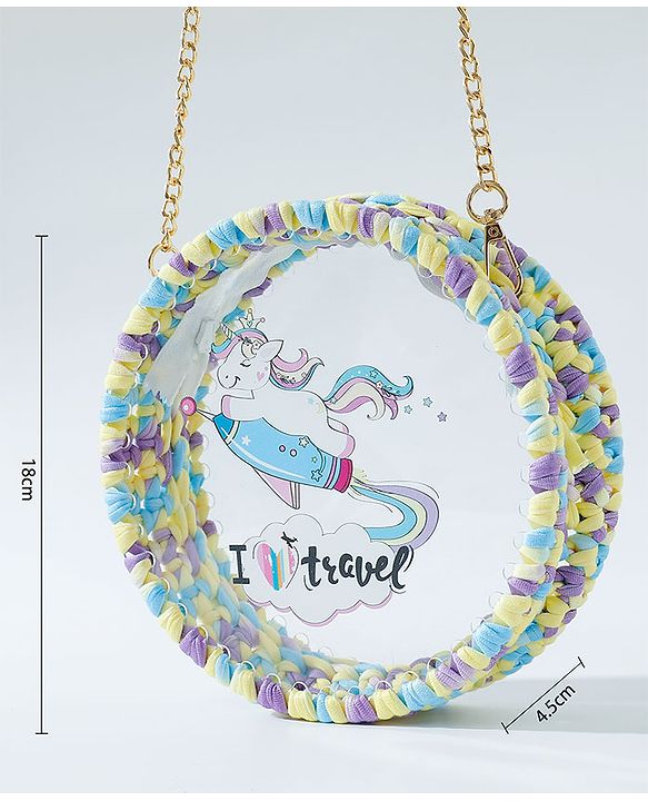 Babyhug Sling Bag Unicorn Print- Multicolor