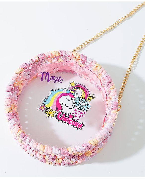 Babyhug Sling Bag Unicorn Print- Pink