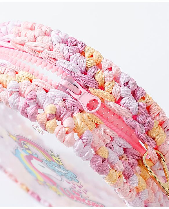 Babyhug Sling Bag Unicorn Print- Pink