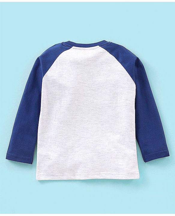 Babyhug Cotton Knit Full Sleeves Night Suit Wild Animal Print - Blue