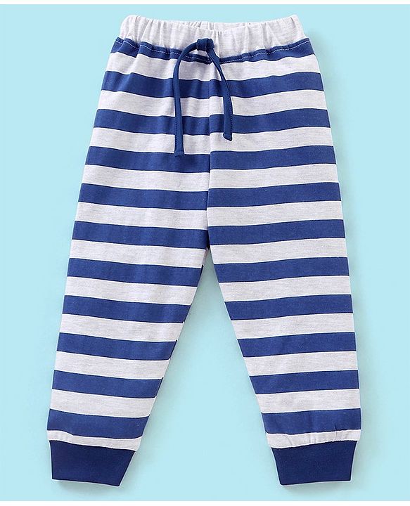 Babyhug Cotton Knit Full Sleeves Night Suit Wild Animal Print - Blue