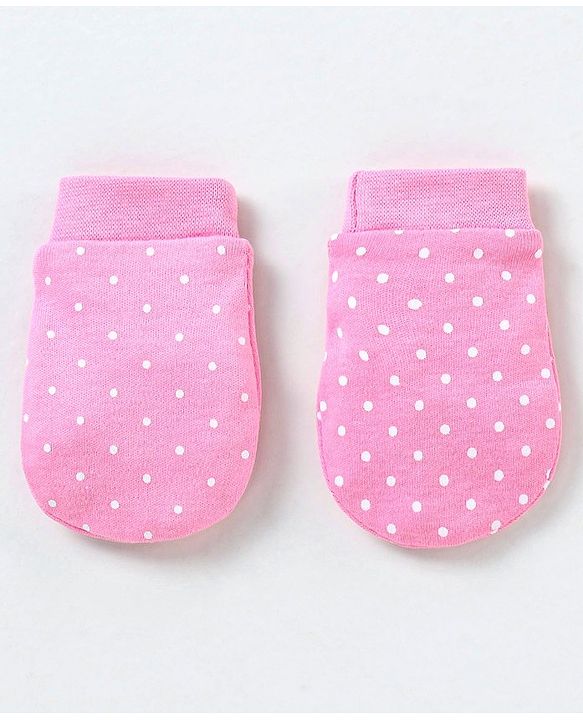Babyhug 100% Cotton Mittens Butterfly Print Pack of 3 - Pink & Blue
