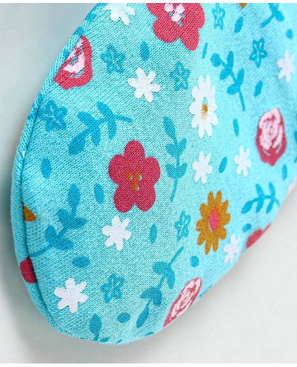 Babyhug 100% Cotton Mittens Floral Print Pack of 3 - Pink & Blue