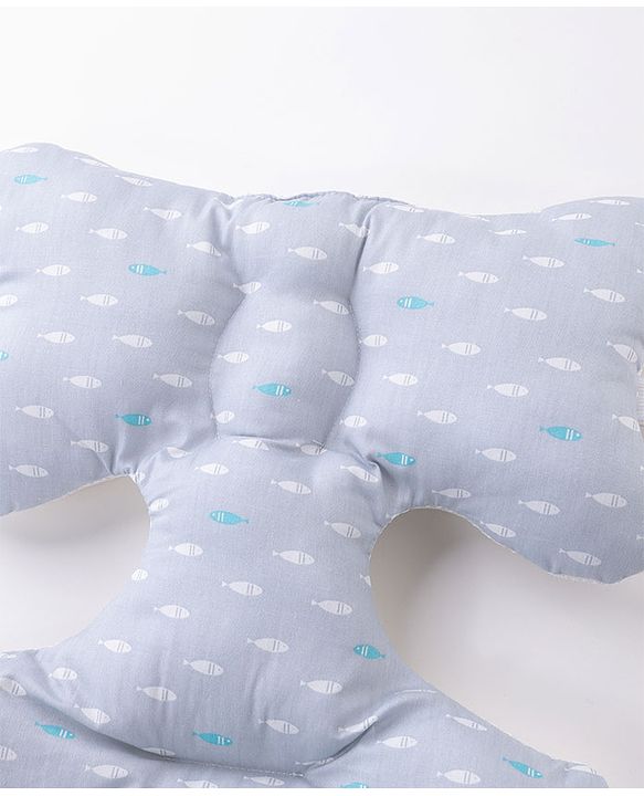 Babyhug Stroller Cushion Dino Print - Cream| Breathable Fabric| Soft & Fluffy